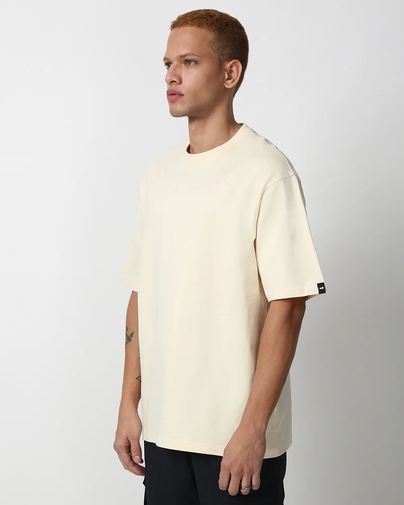 بيواكوف Men's Off White Oversized T-shirt